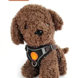 Small Dog Harness Puppy Harness and Leash Set with Reflective Strip for Small Dog Breeds ( brown, L )
